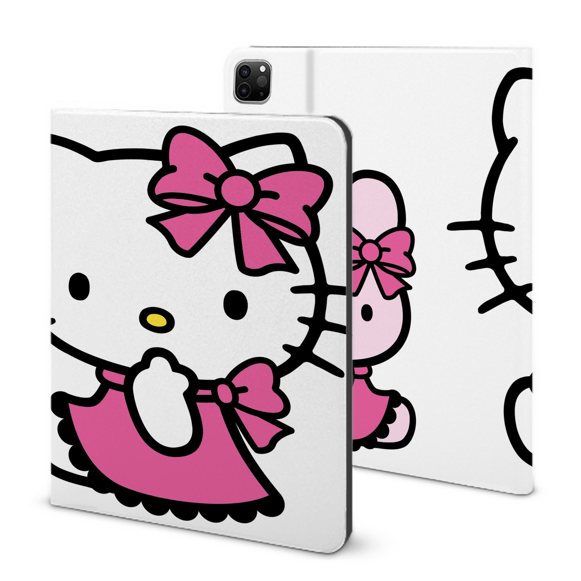 （画像用） Hello Kitty ハローキティ IPad ケース ブック型 PUレザー TPU 耐衝撃 軽量 薄型 ペン収納なし 全面保護 IPad 各モデル対応